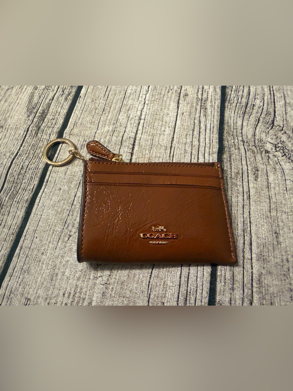 NWT! Coach Skinny ID leather case wallet with keychain - Picture 6 of 9